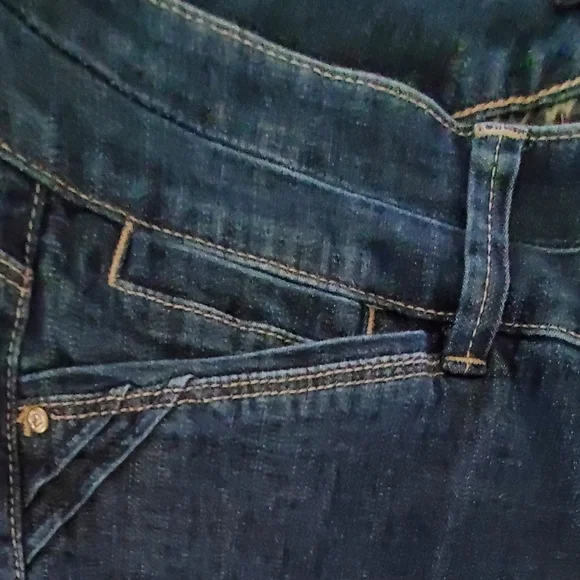 White House Black Market Womens Blanc Trouser Wide Leg Blue Denim Jeans Size 4R - Picture 3 of 8